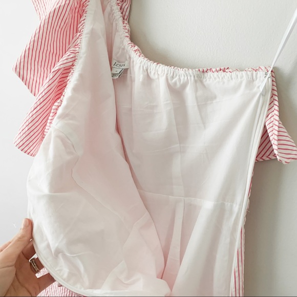 J.Crew One Shoulder Ruffle Seersucker Dress - Picture 11 of 15